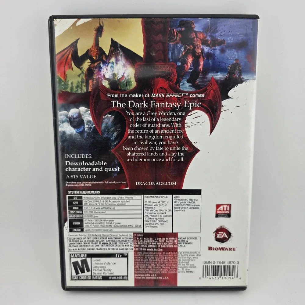 BioWare PC Game Bundle Mass Effect 2 Dragon‎ Age Besieger Dungeon Lords GOOD